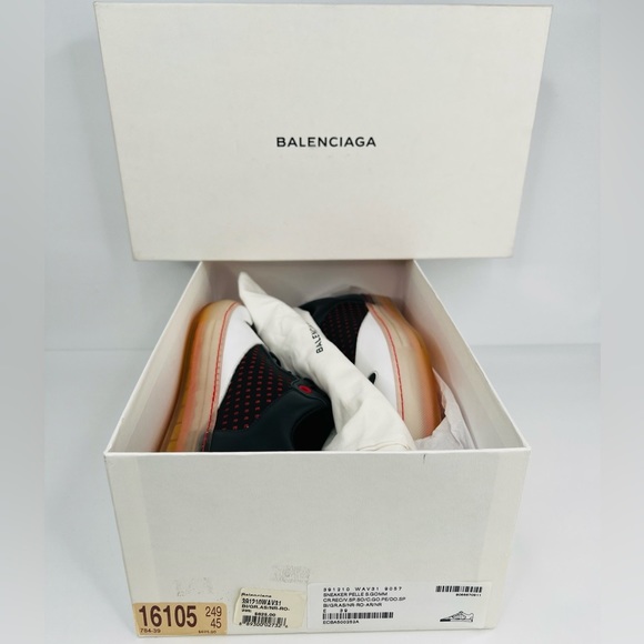 Balenciaga Perforated Navy Leather Translucent Men Sneakers. Size EU 39 - Picture 2 of 16